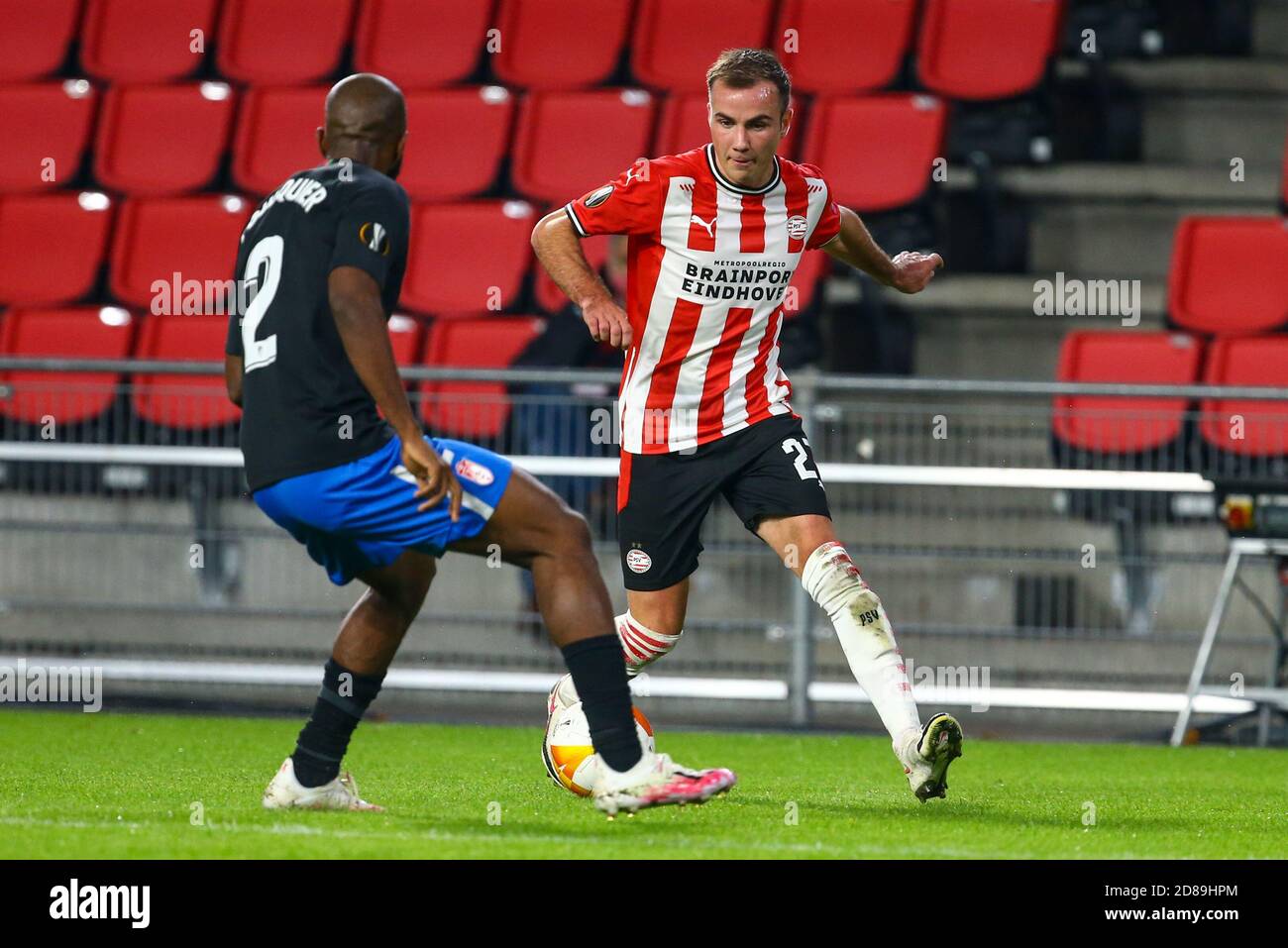 Mario Gotze of PSV Eindhoven and Dimitri Foulquier of Granada during the UEFA Europa League, Group Stage, Group E football match between PSV Eindhov C Stock Photo