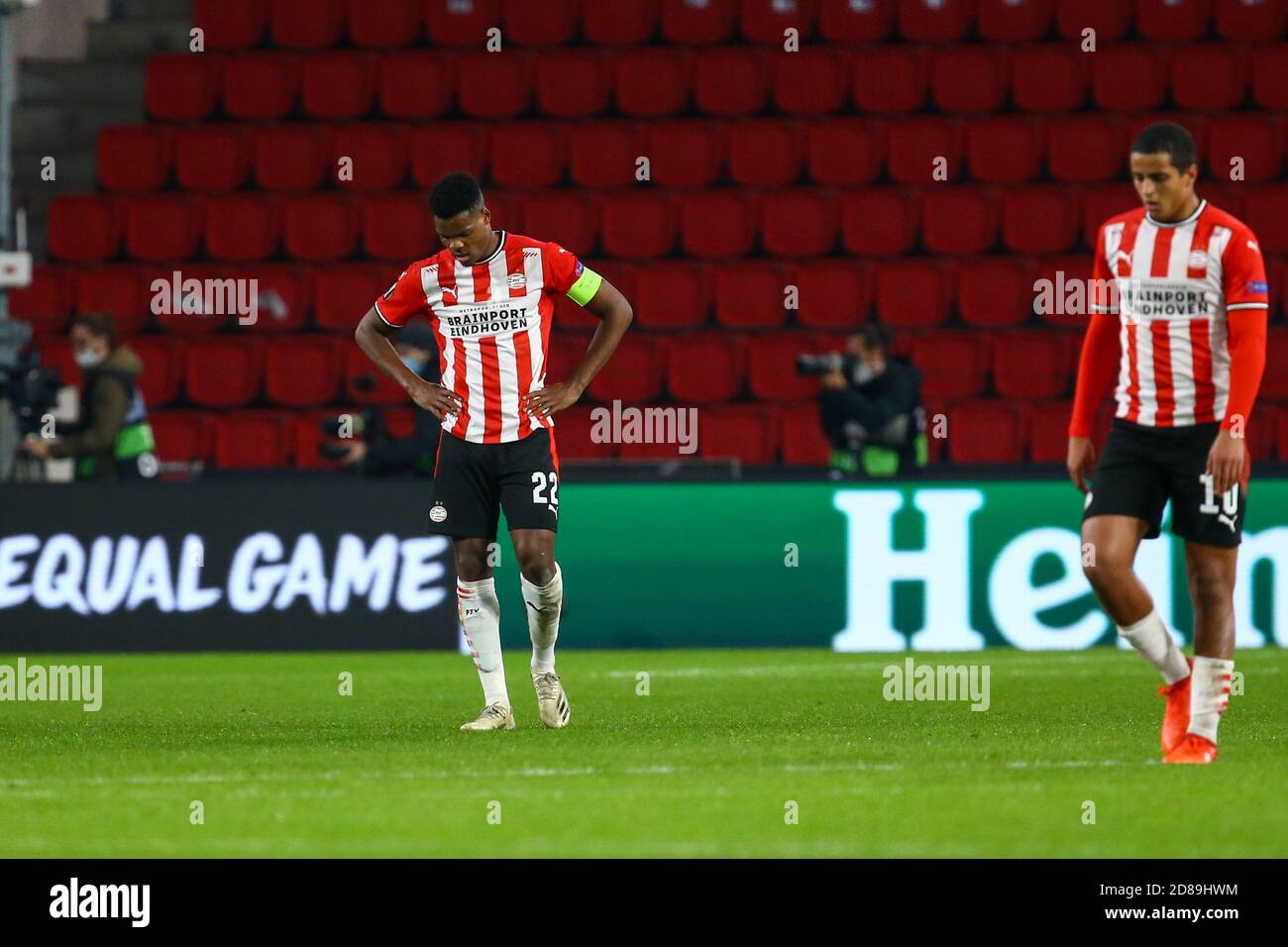 Denzel Dumfries of PSV Eindhoven looks dejected during the UEFA Europa League, Group Stage, Group E football match between PSV Eindhoven and Granada C Stock Photo