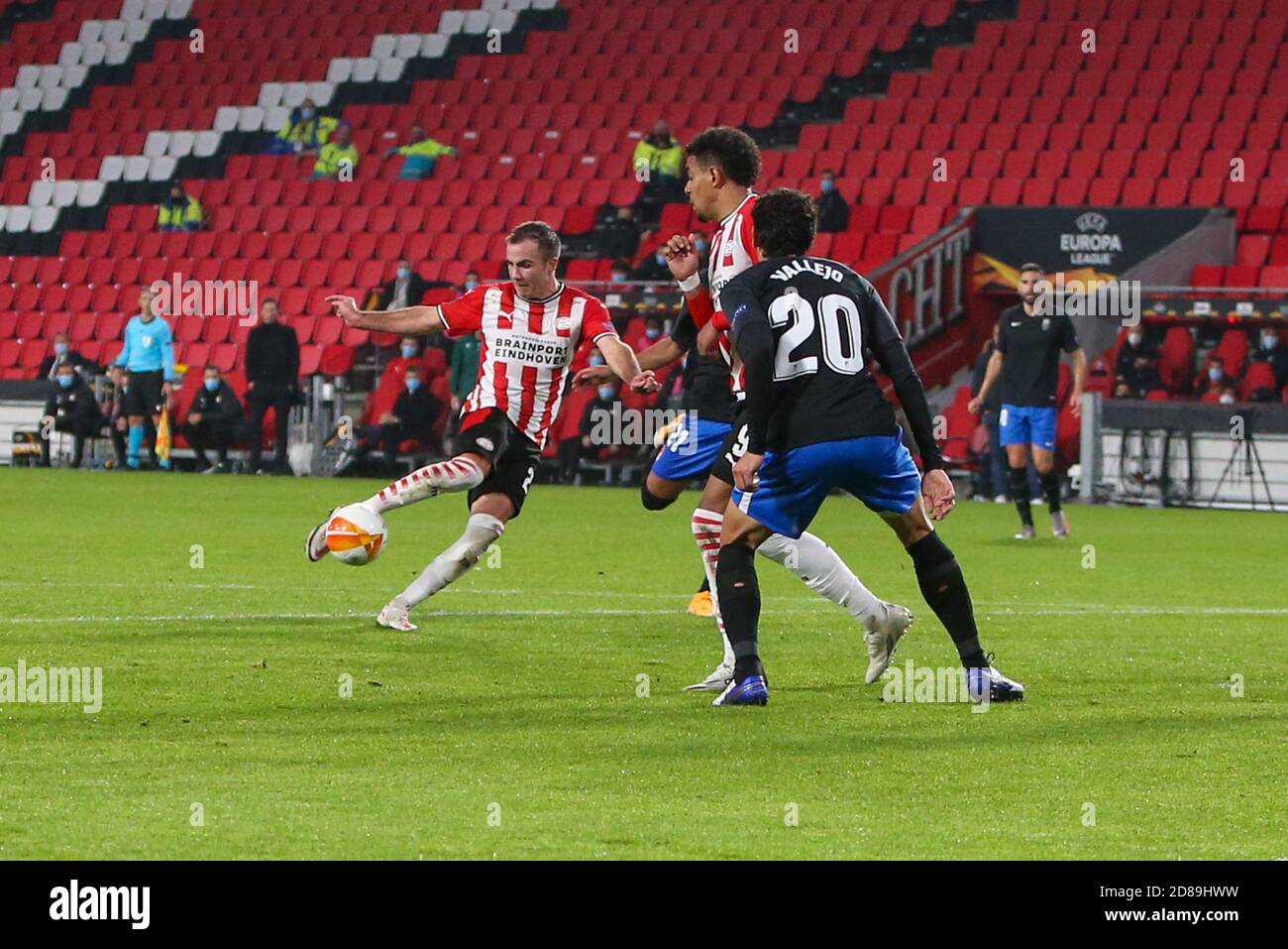 Mario Gotze of PSV Eindhoven shoots to score 1-0 during the UEFA Europa League, Group Stage, Group E football match between PSV Eindhoven and Granad C Stock Photo
