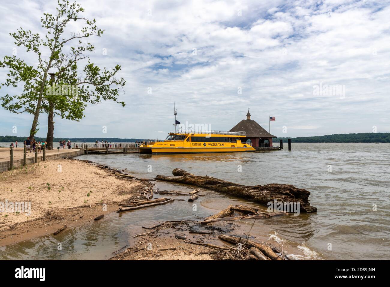 A Potomac Riverboat Company Water Taxi moored at Mount Vernon ferry