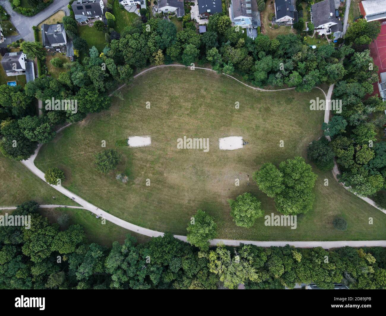 amateur pitches from above Stock Photo