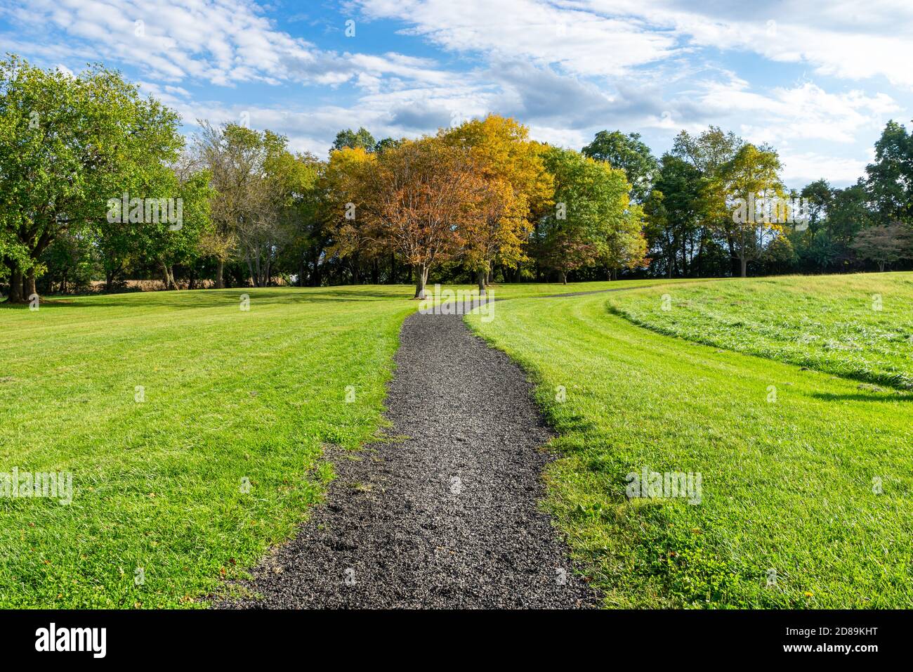 walking path in a park Stock Photo