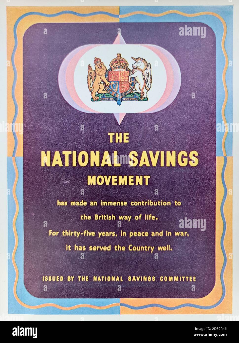 Vintage Advertisement 1951 - National Savings Stock Photo