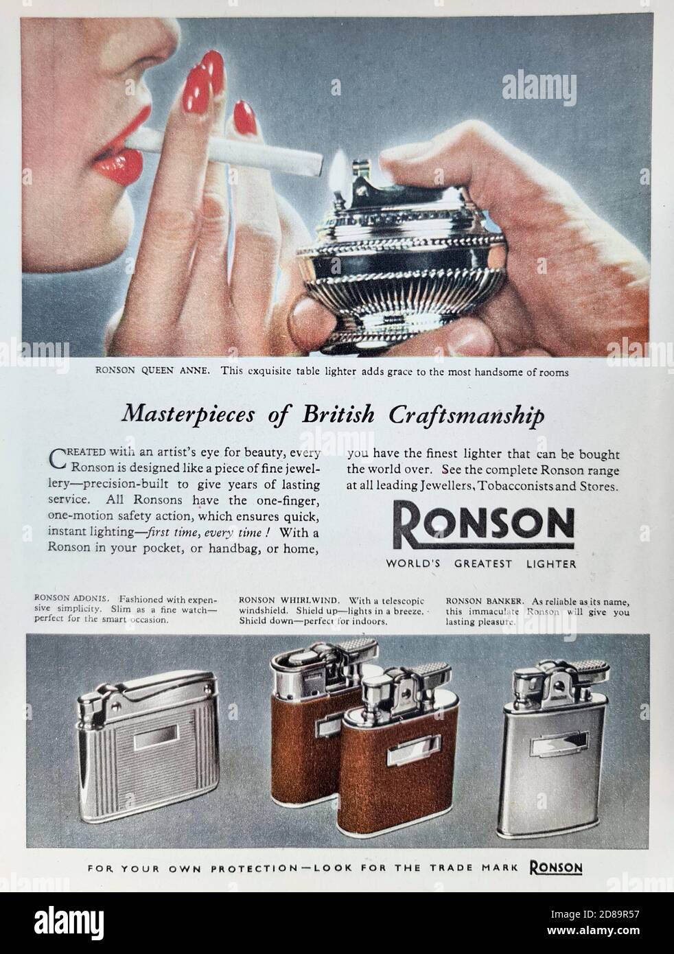 Vintage Advertisement 1951 - Ronson Stock Photo