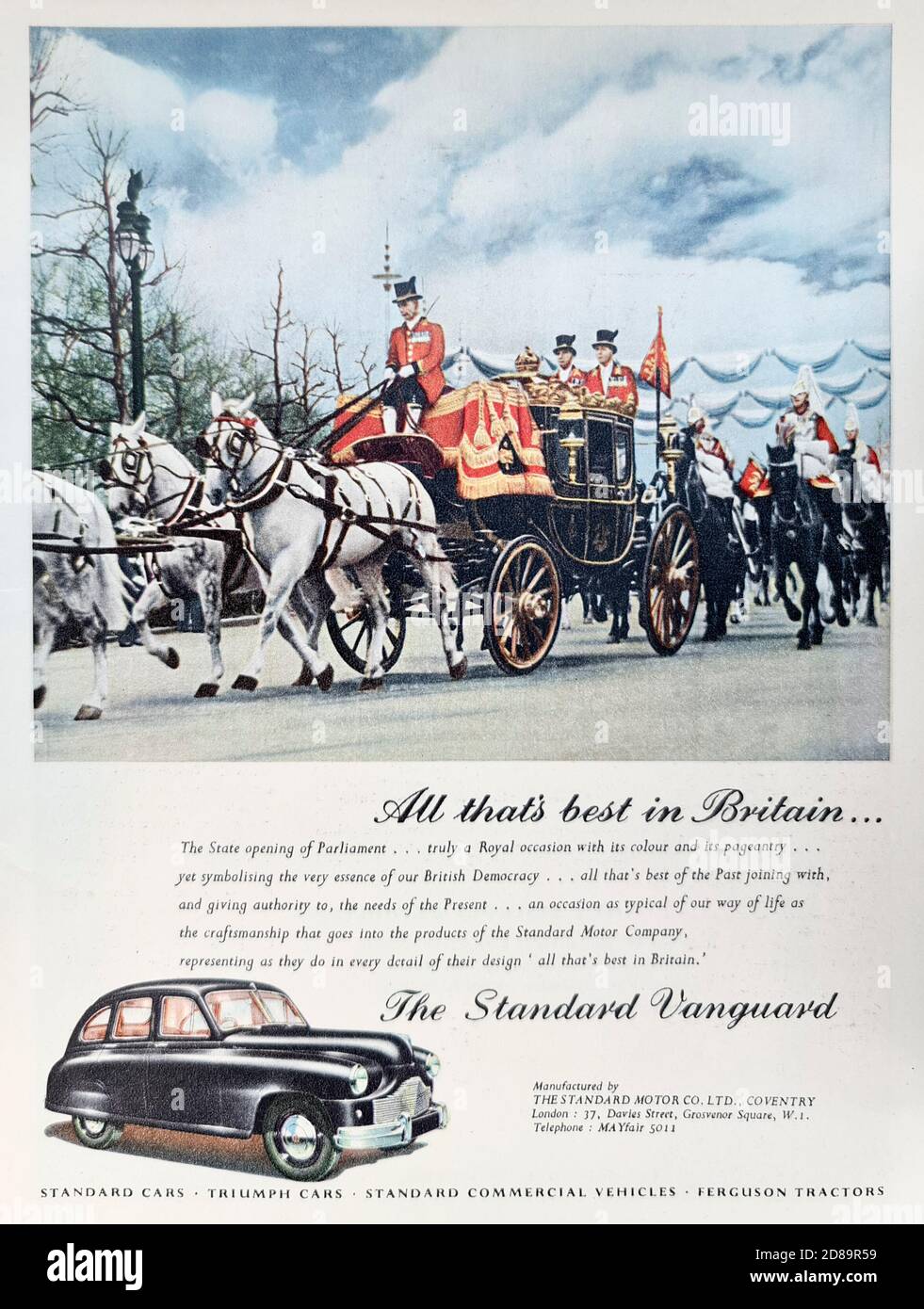 Vintage Advertisement 1951 - Triumph Stock Photo