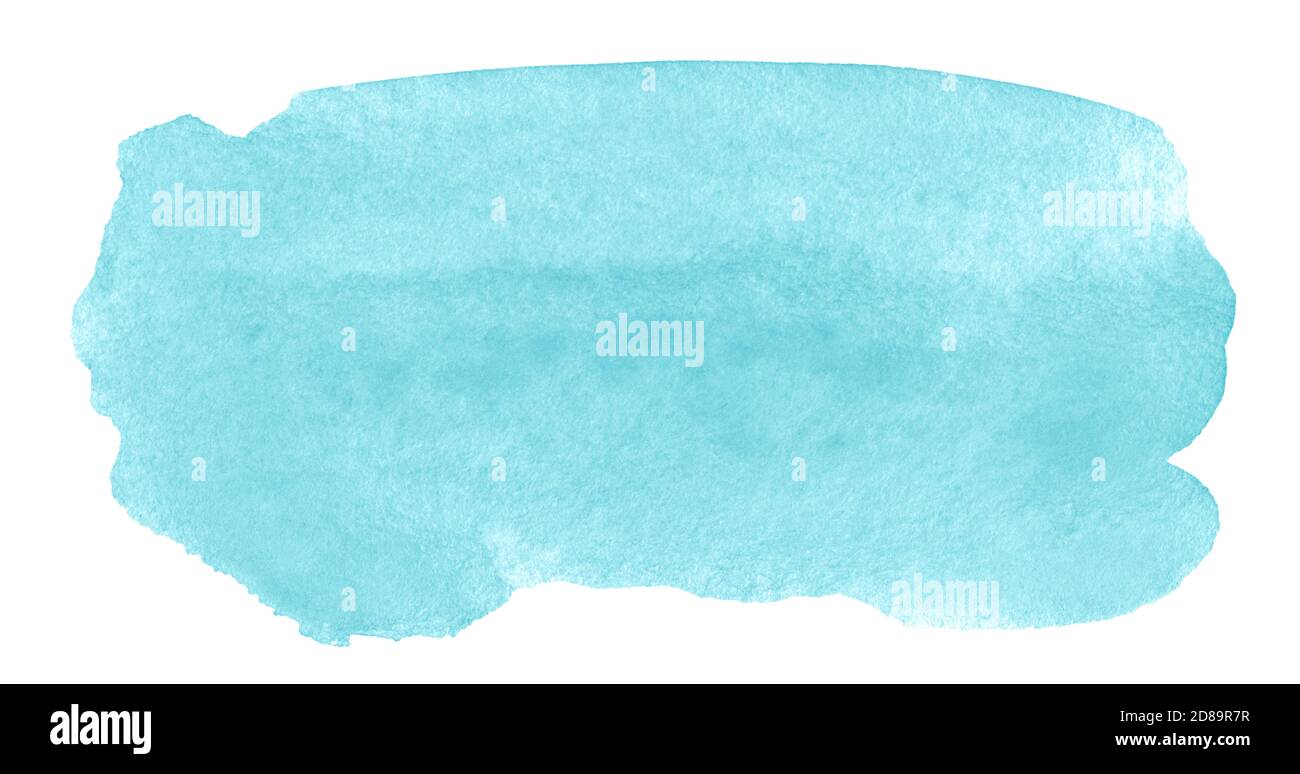 Sea blue watercolor background. Hand-drawn gradient spot. Stock Photo