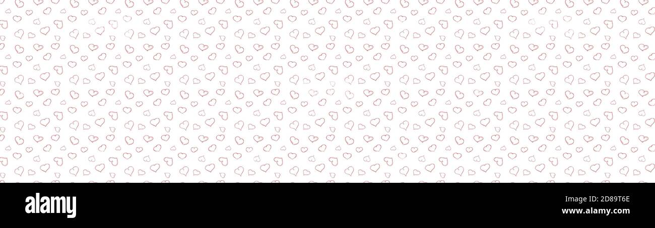 vector seamless pattern of hand-drawn red hearts Stock Vector Image ...