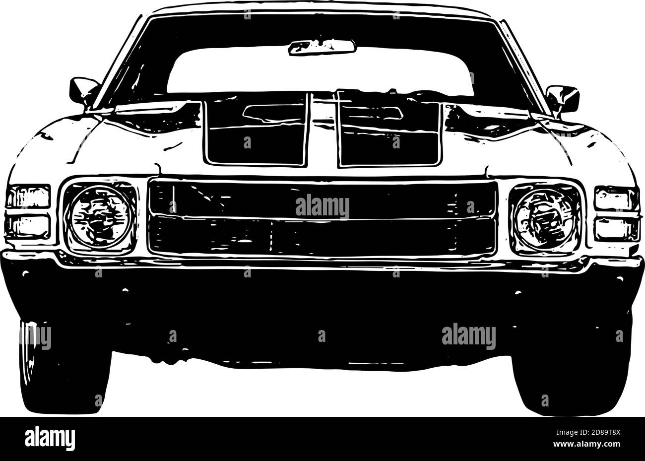 1970 classic muscle car vector graphic Stock Vector
