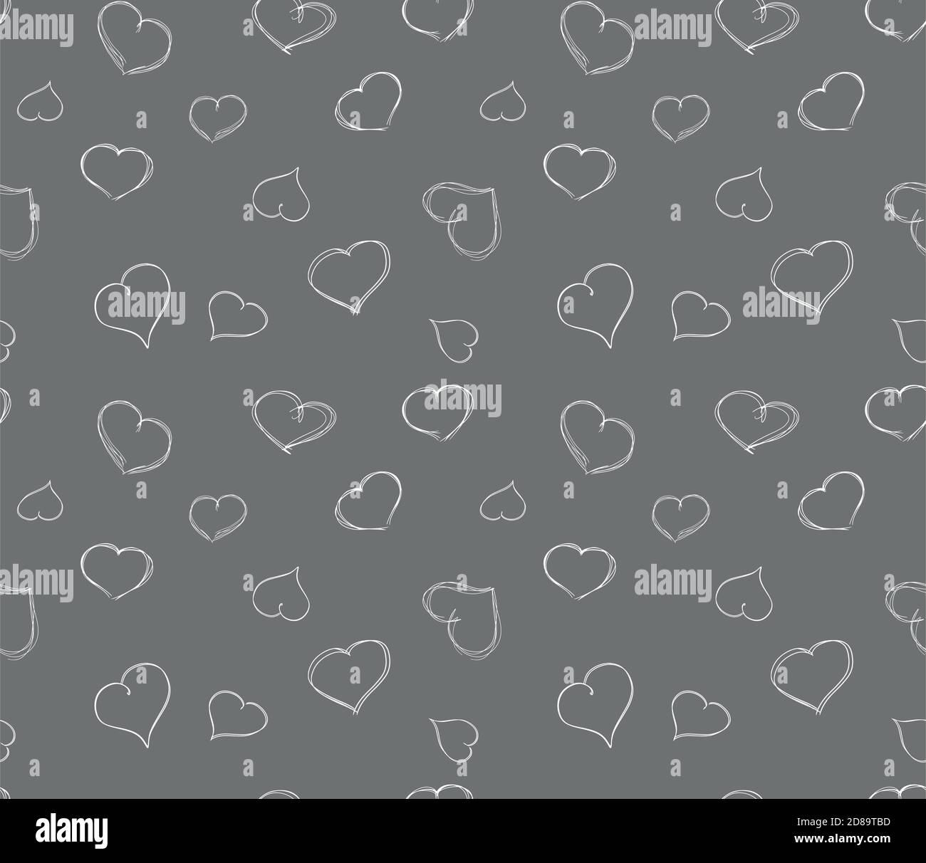 vector seamless pattern of hand-drawn hearts Stock Vector Image & Art ...