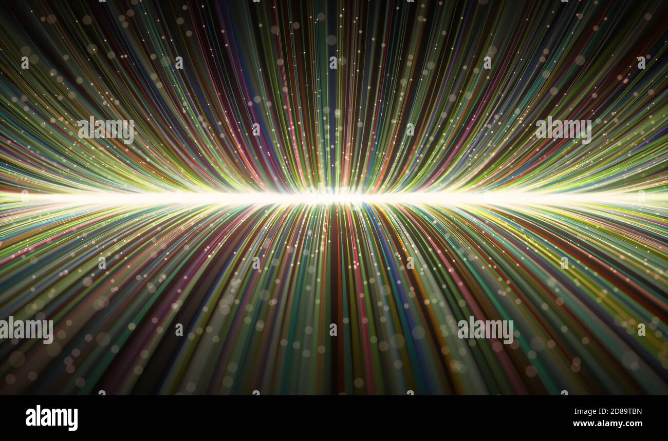 Abstract background of colored lines. Universe and galaxies, concept of star trails. Stock Photo