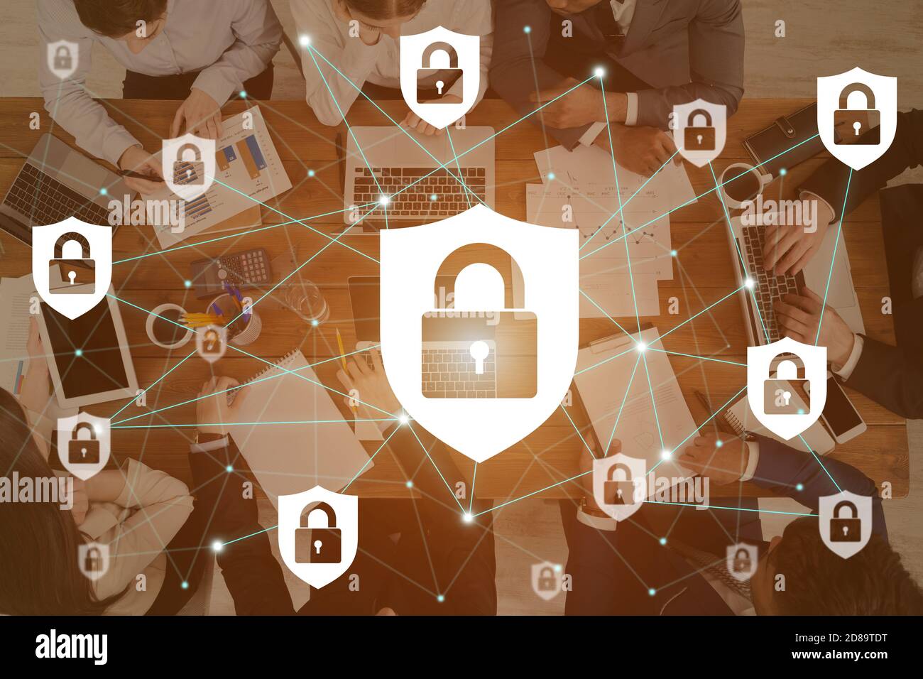 Business project in big company and cybersecurity Stock Photo