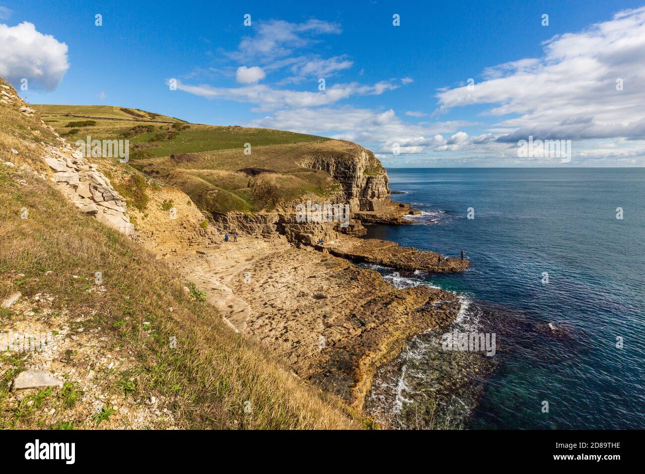 The Portland Stone cliffs at Quarry on the Jurassic Coast