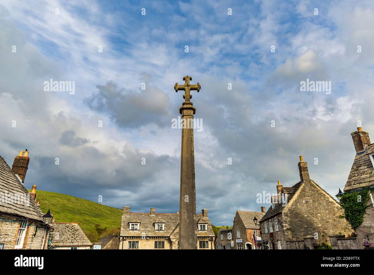 The War Memorial in "The Square" at Corfe village in Dorset, England Stock Photo