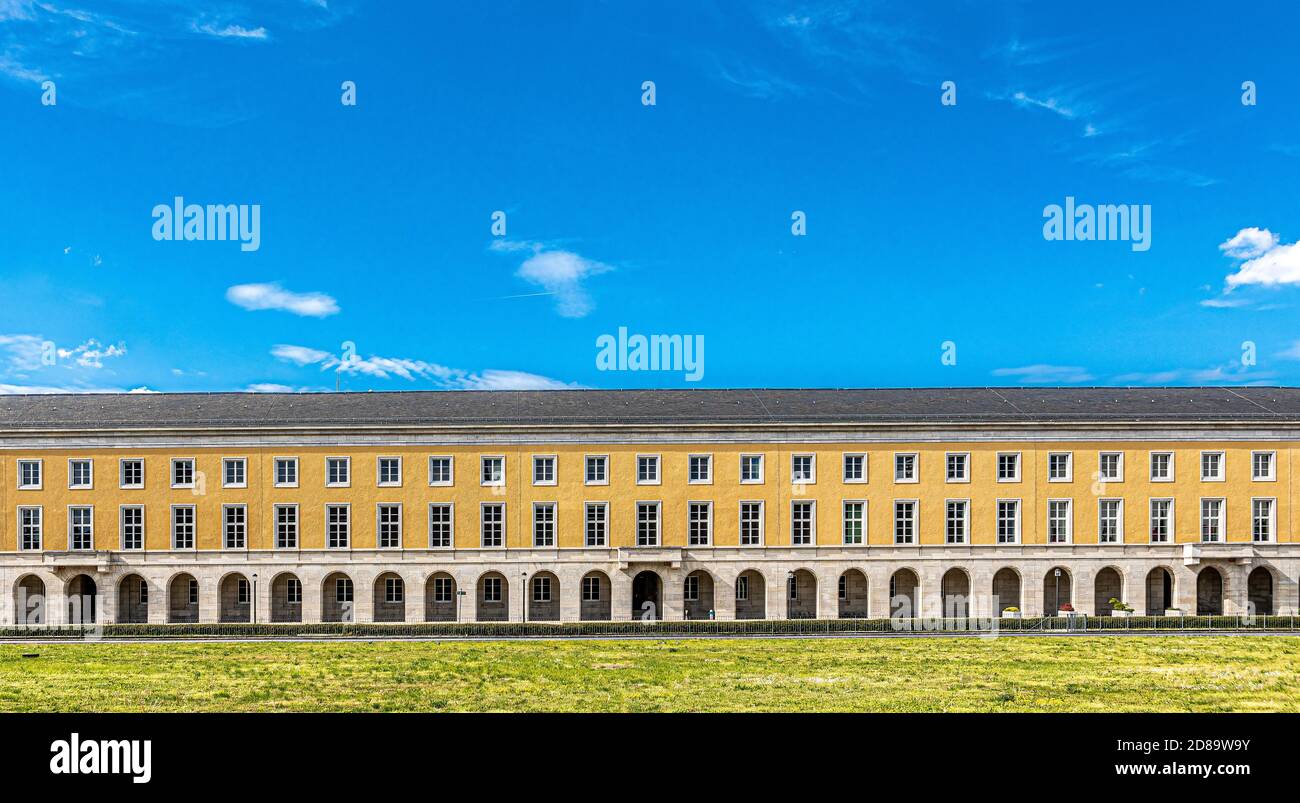 A classical building in Weimar, Germany. The city was head of the Weimar Republic after World War I.. The building now houses government offices. Stock Photo
