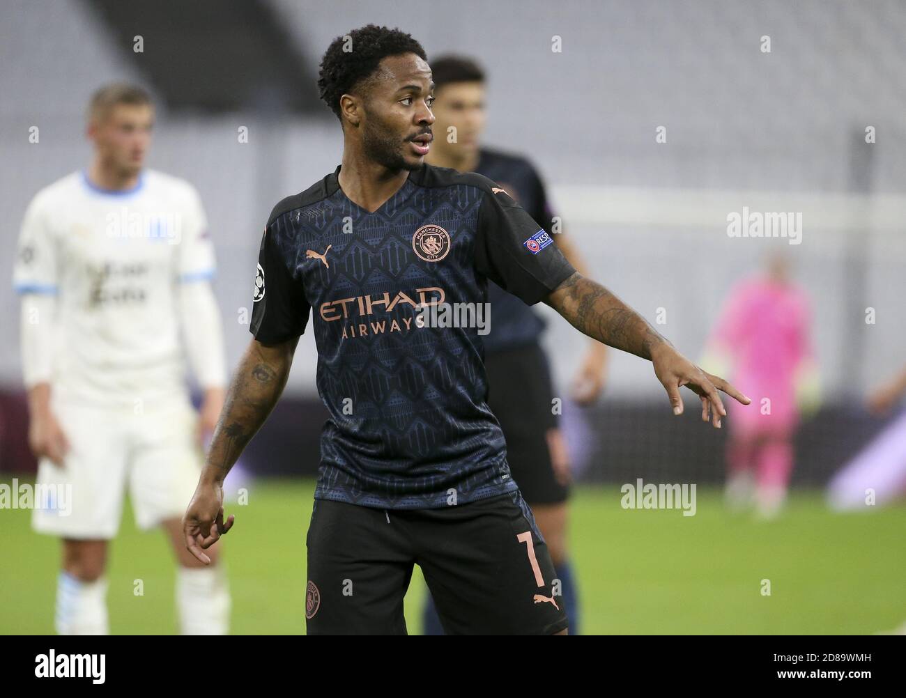 Raheem Sterling of Manchester City during the UEFA Champions League, Group Stage, Group C football match between Olympique de Marseille and Manchest C Stock Photo