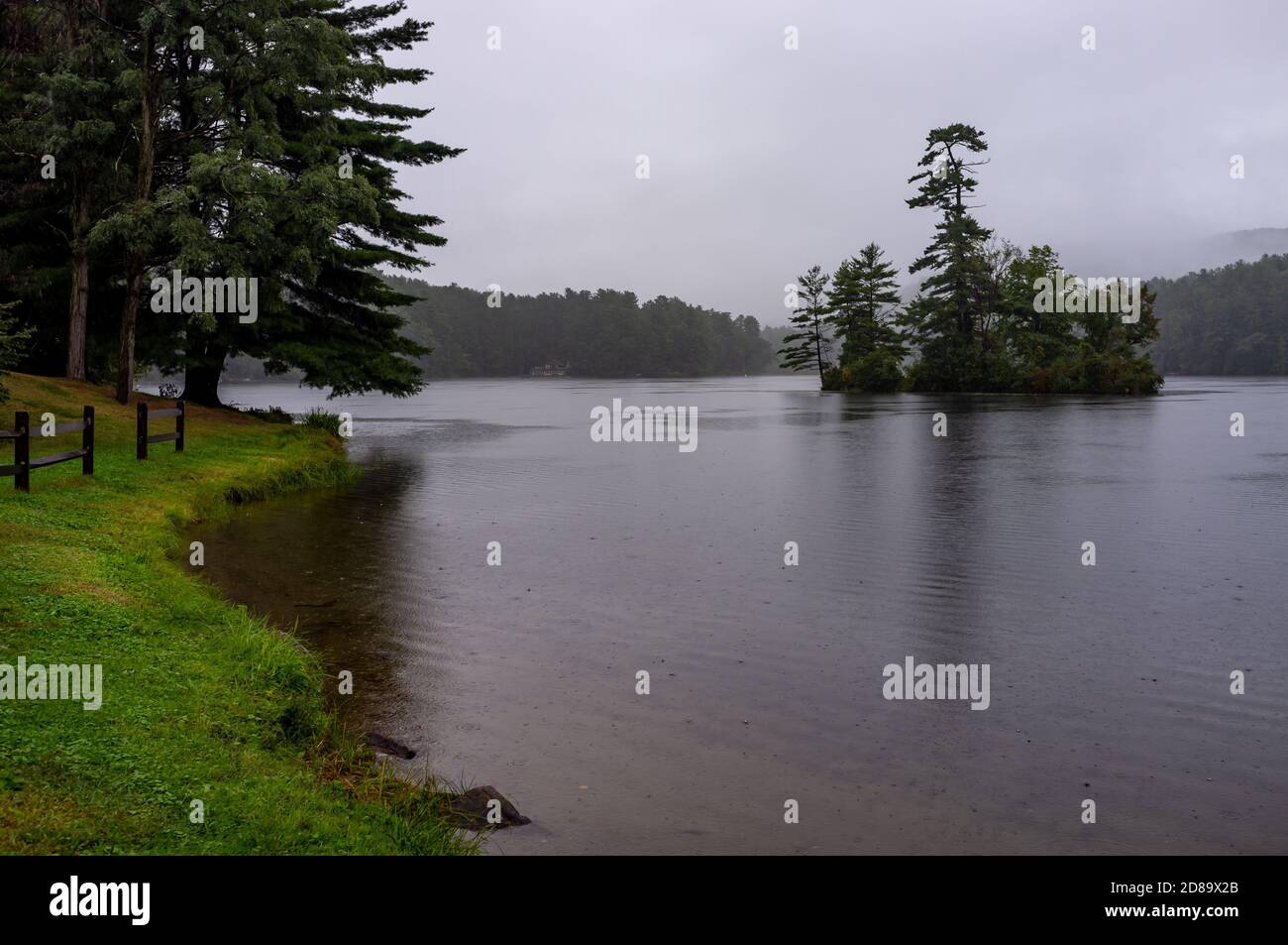 Lake Luzerne, upstate New York on a rainy day Stock Photo Alamy