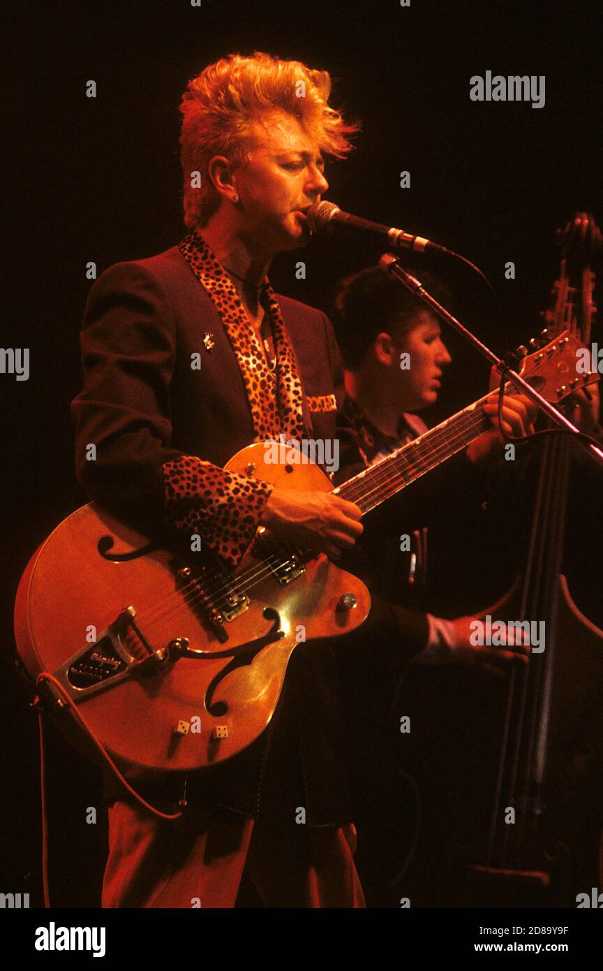 Lee Rocker Brian Setzer and Lee Rocker of the Stray Cats live at the Hammerswithh ...