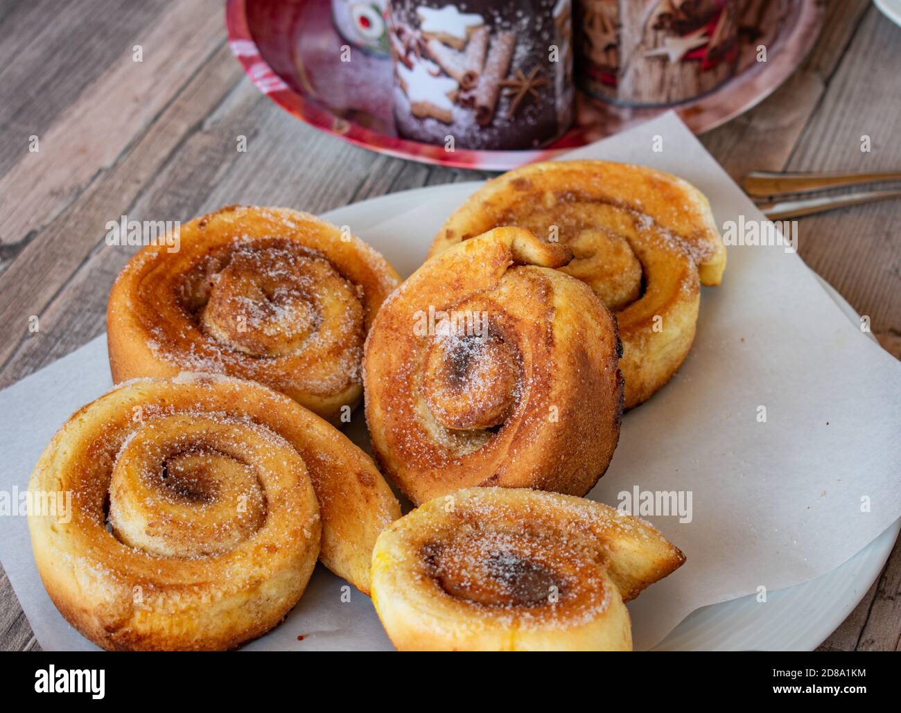 swedish cinnamon rolls Kanelbullar Stock Photo