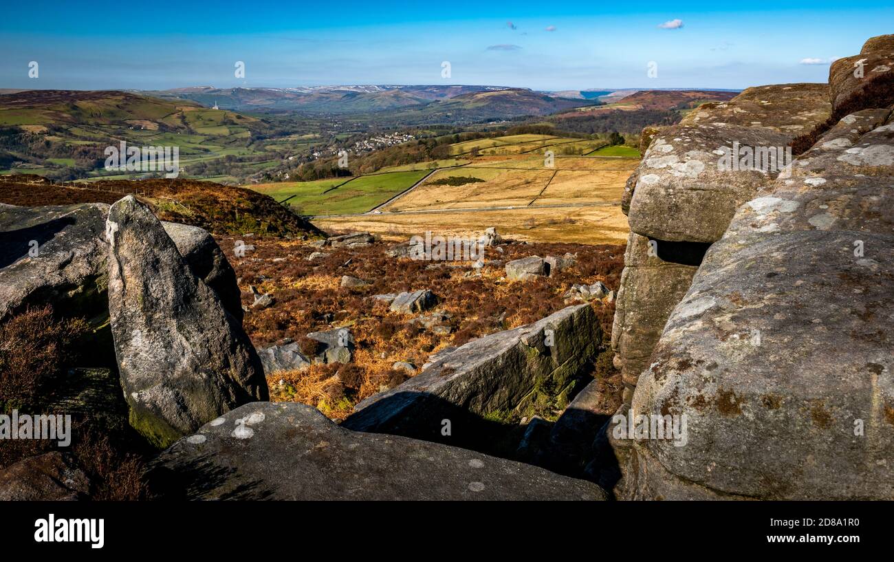 Surprise view,Gritstone rocks,Hope Valley,Peak District National Park ...