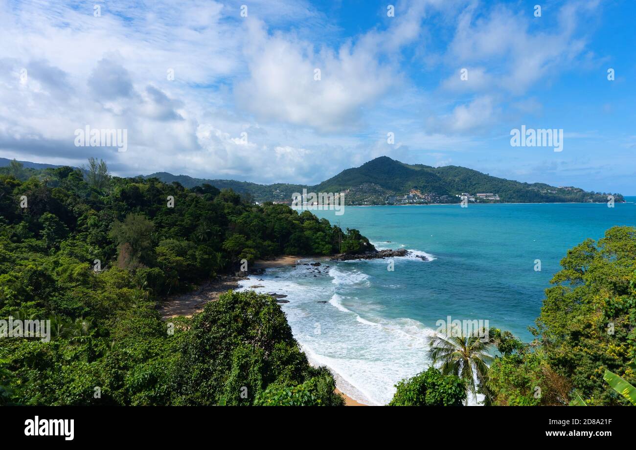 Tropical paradise in in blue sea and sky at Phuket island, Thailand. Stock Photo