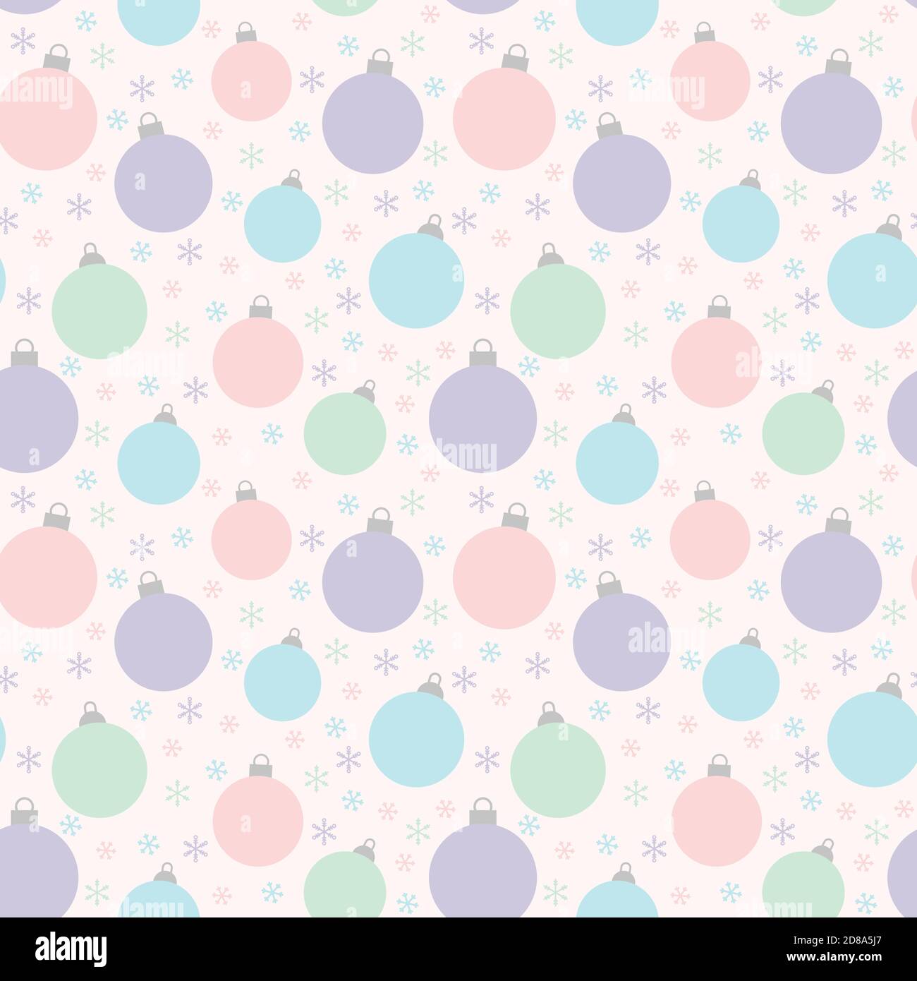 Christmas balls cute pastel simple seamless repeat pattern background design. Stock Vector
