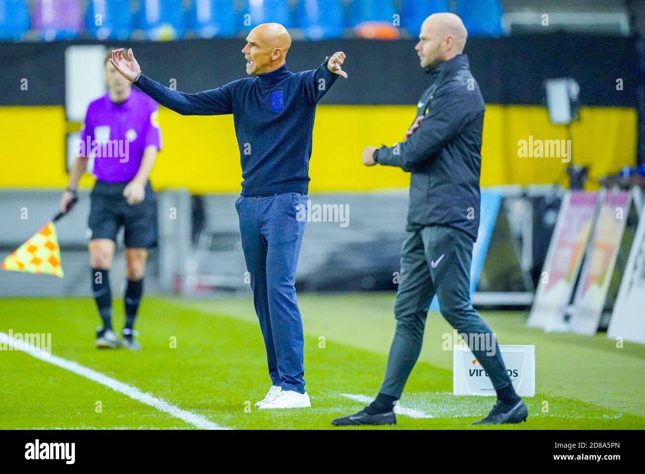 Thomas Letsch coach of Vitesse during the Netherlands championship Eredivisie football match between Vitesse and PSV on October 25, 2020 at Gelredom C Stock Photo