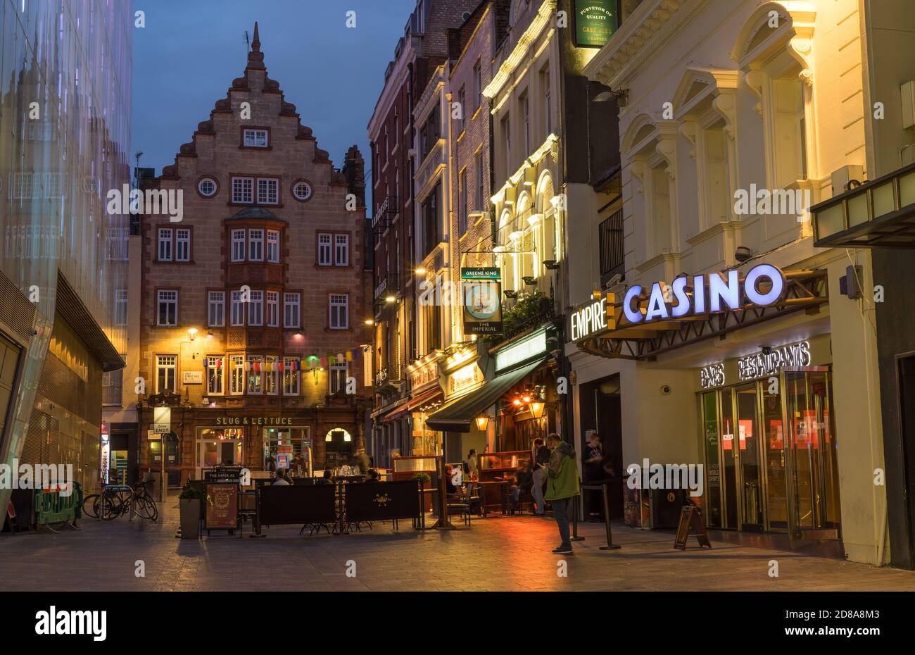 Empire Casino in Leicester Square at night. Long exposure photo. London Stock Photo