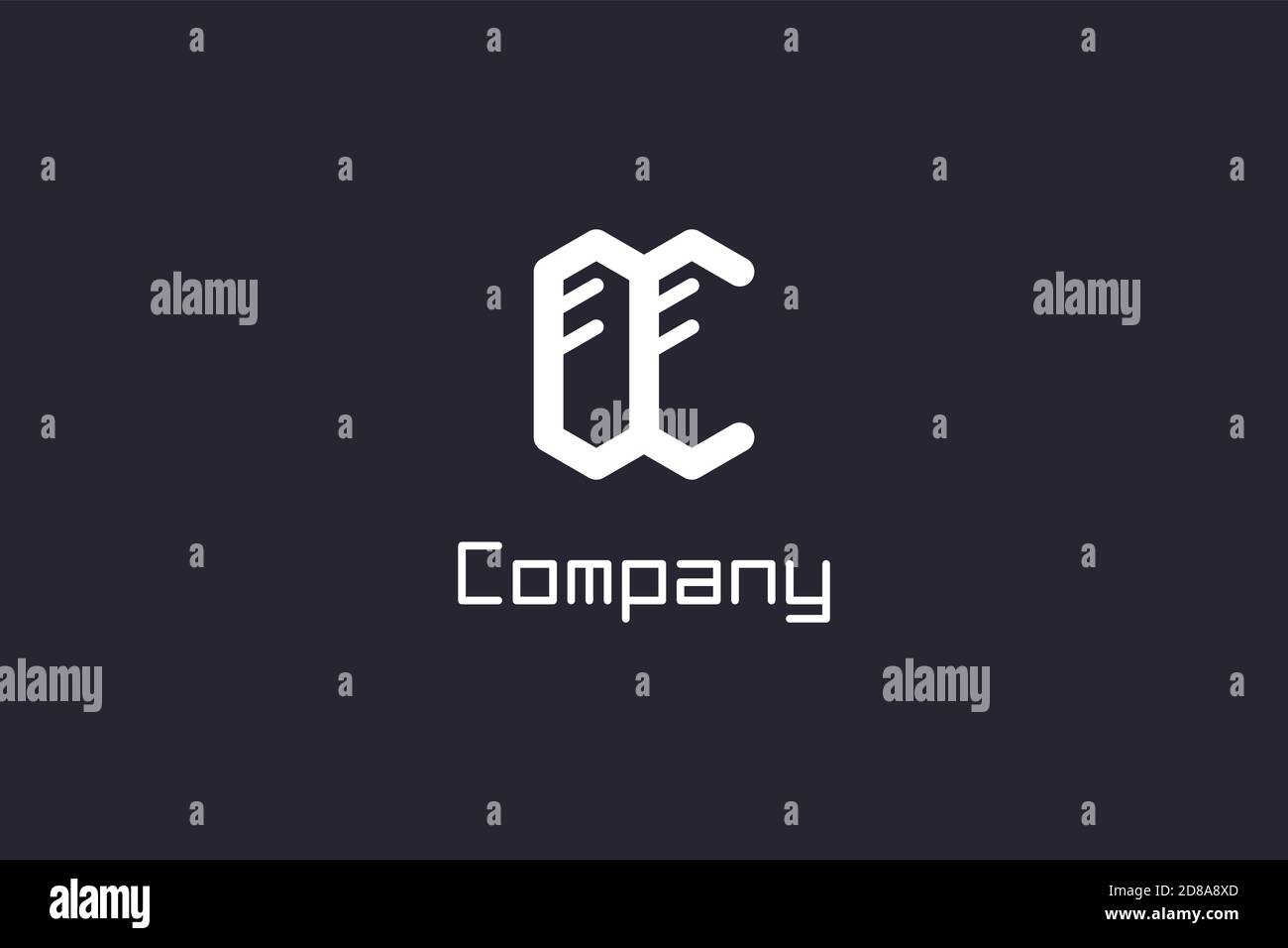 Building Letter OC Logo Stock Vector