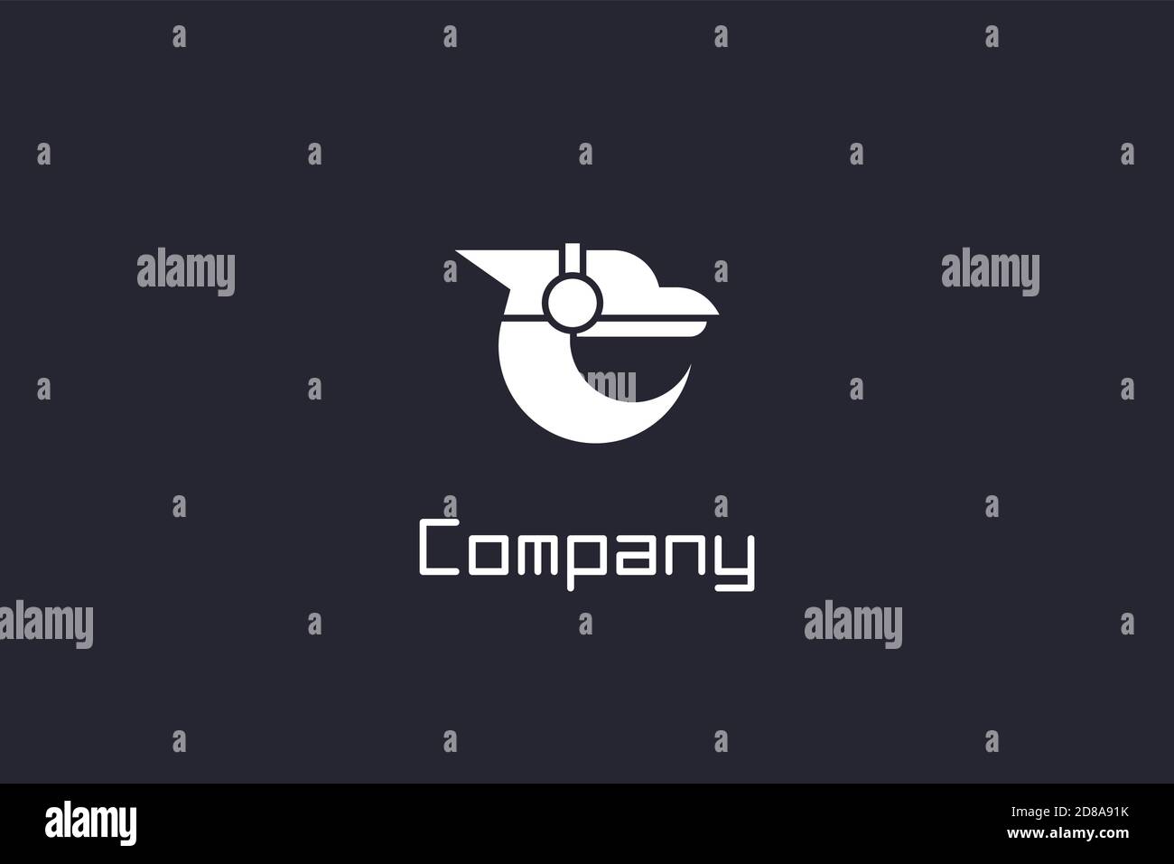 Eagle Headphone Letter E Logo Stock Vector