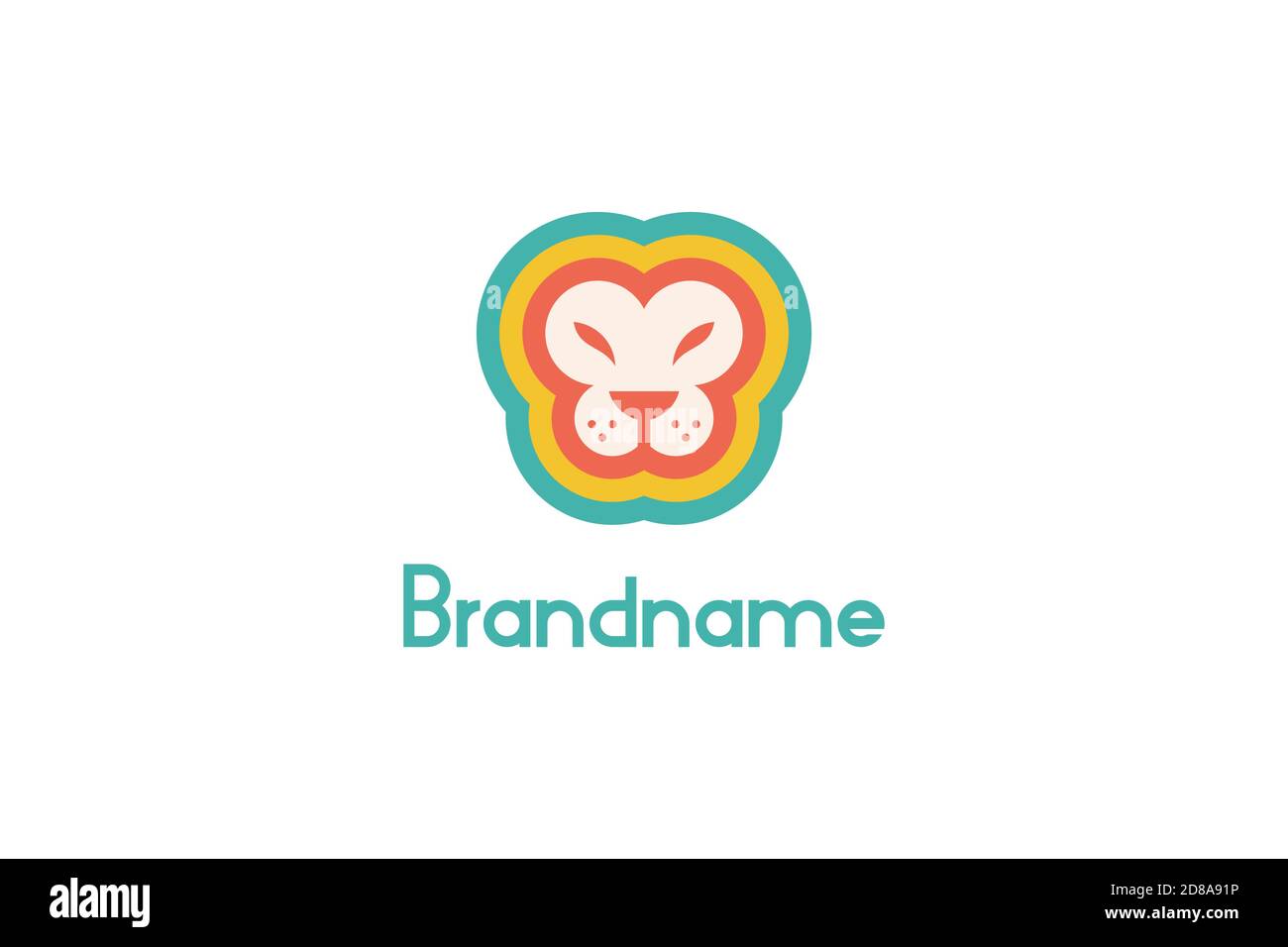 Rainbow Lion Logo Stock Vector