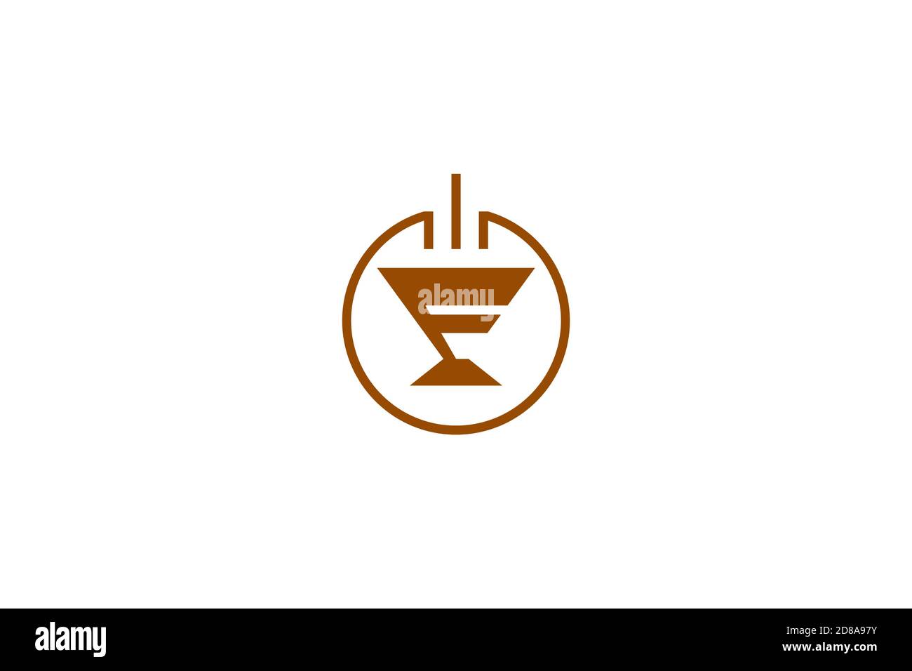 Cup F Logo design concept. Stock Vector
