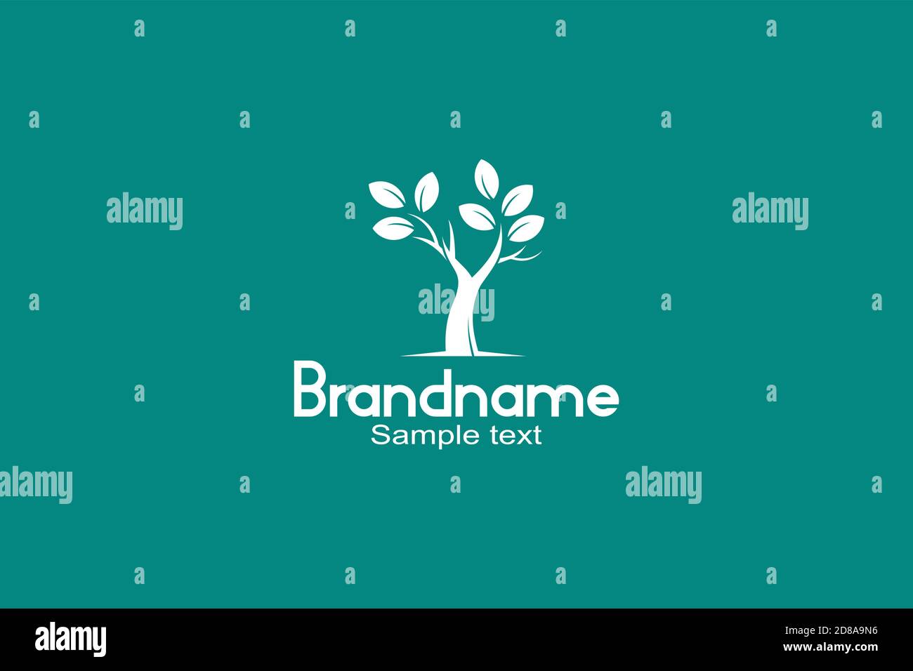 Eco Friendly Tree Logo on Green Background. Stock Vector