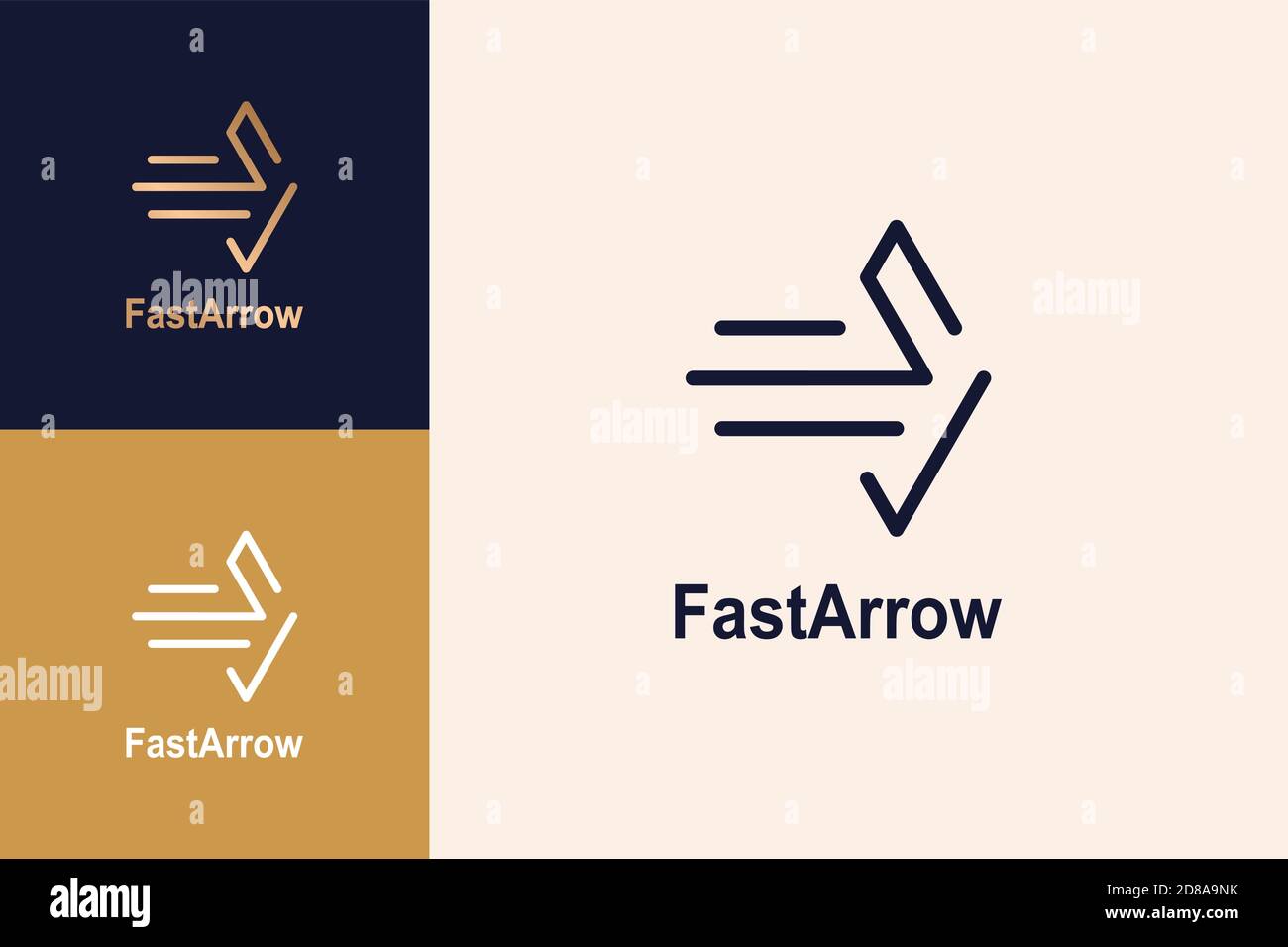 Fast arrow logo design concept, line style. Stock Vector