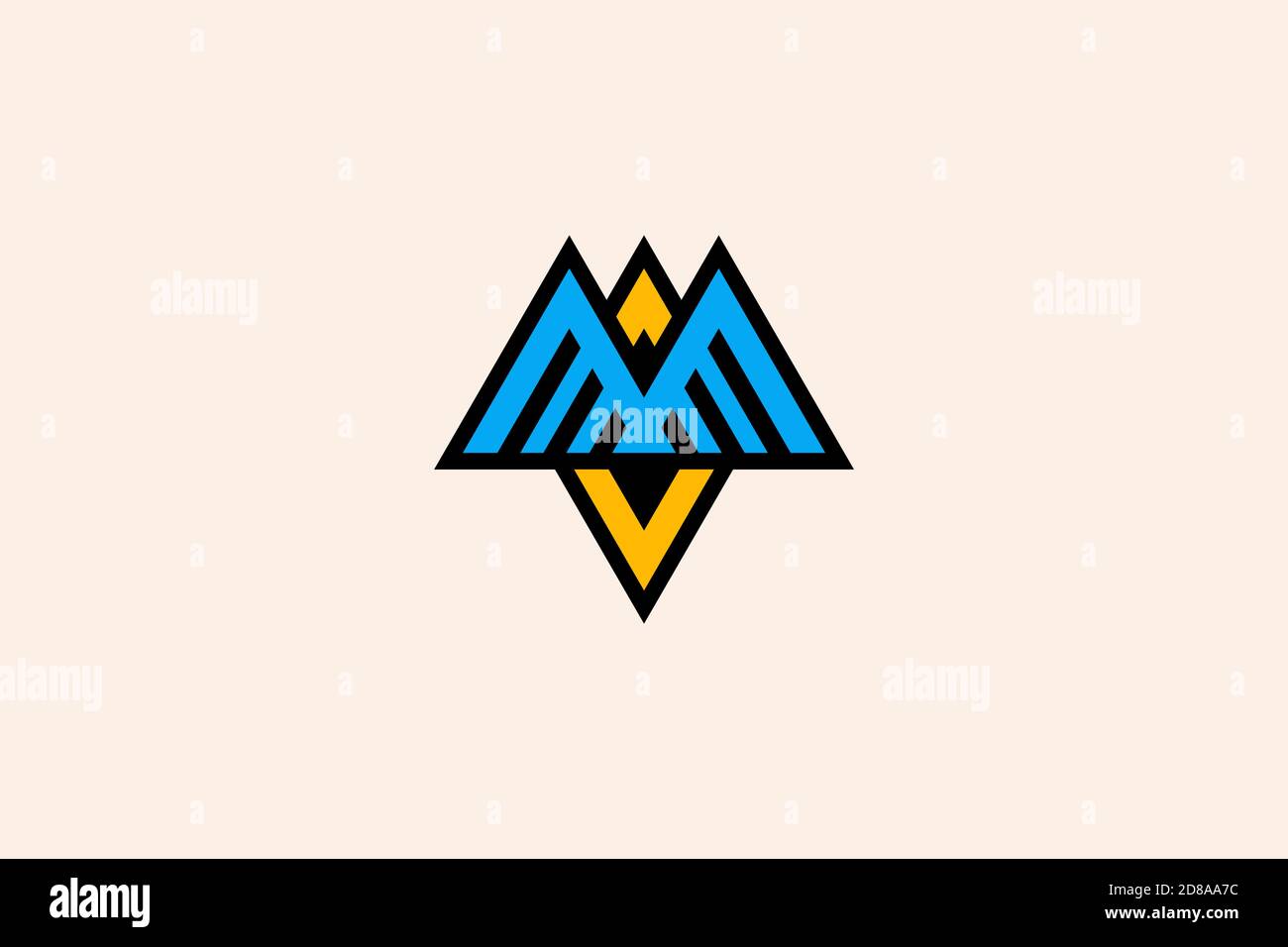 Mountain bird logo design concept. Stock Vector