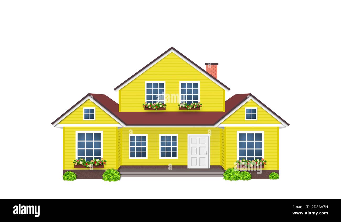 House yellow , Home villa isolated Stock Photo Alamy