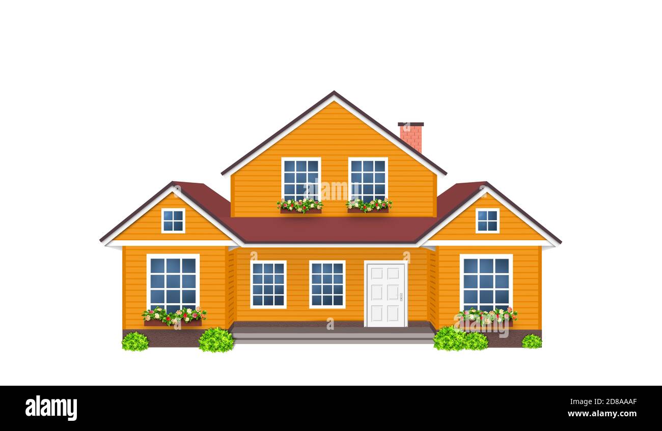 House orange , Home villa isolated Stock Photo