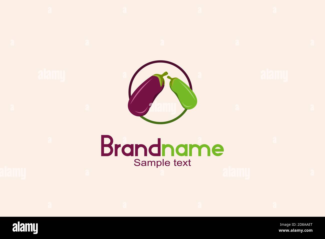 Agriculture Eggplant Logo Design Concept Stock Vector