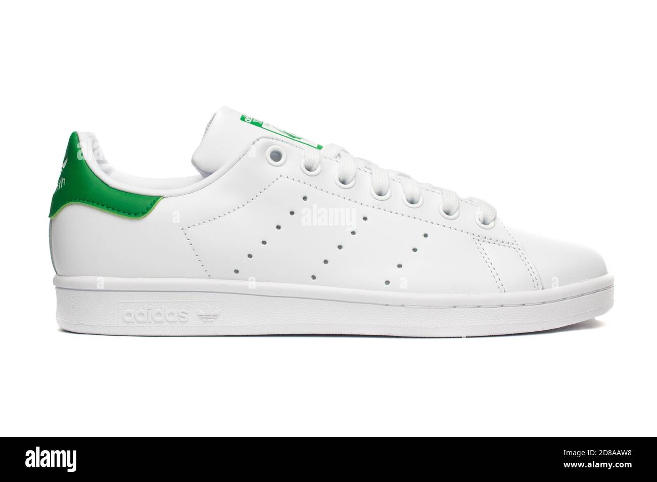 Carrara, Italy - October 28, 2020 - Adidas Stan Smith sneaker classic  (white and green) isolated on white background Stock Photo - Alamy