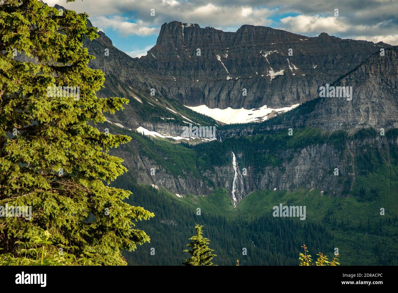 Bird Woman Falls in Glacier National Park, Kalispell, Montana USA Stock