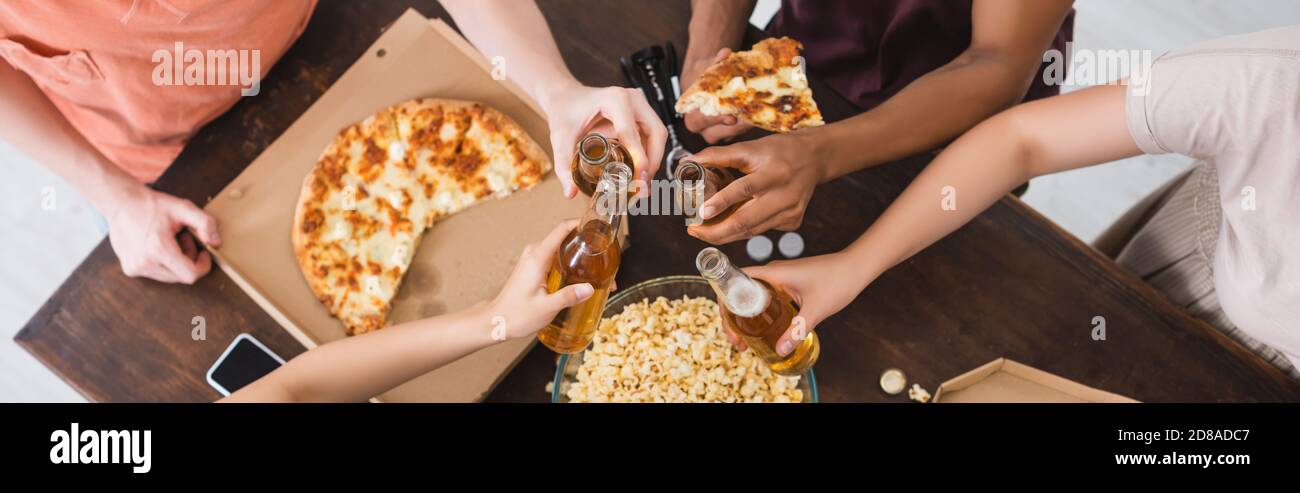 Friends Have Pizza Party at Home, Fun Leisure Stock Image - Image of slice,  friendship: 91951315