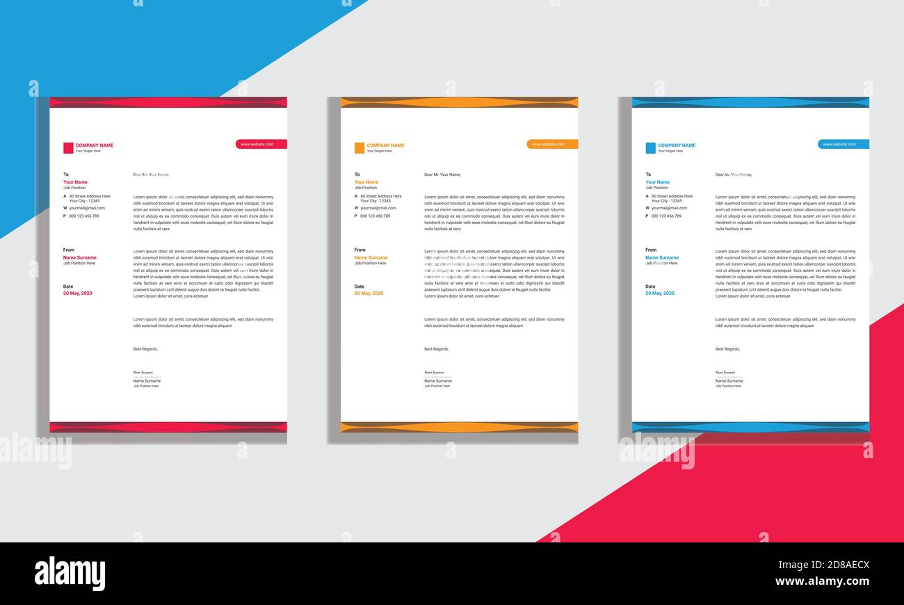 Professional Corporate And Creative Letterhead Design For Business Print Ready Letterhead Template In A4 Size Colorful Stock Vector Image Art Alamy