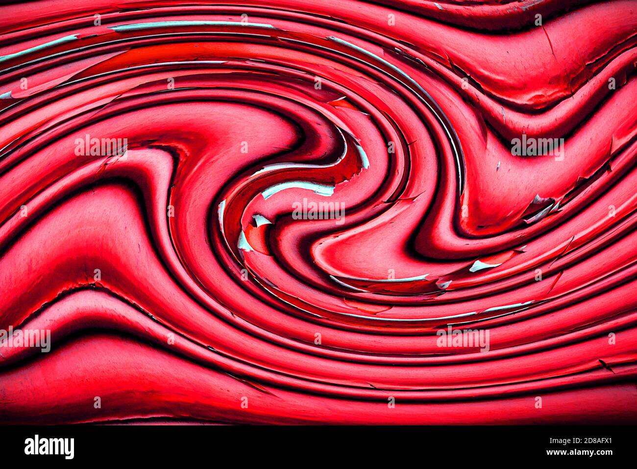 Swirling abstract background with red repeated patterns Stock Photo