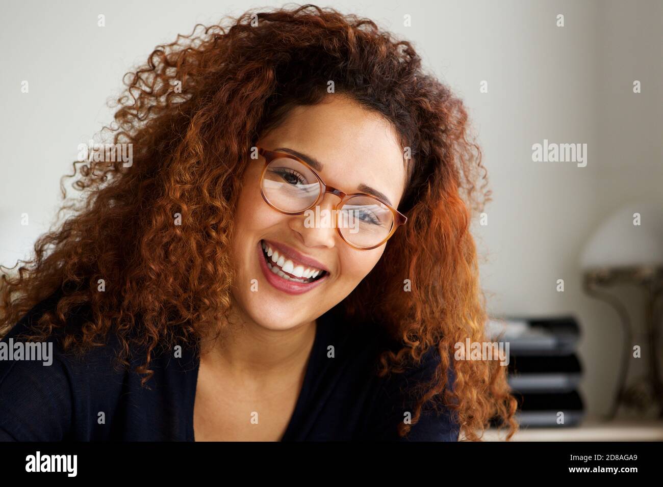 Glasses curly hair hi-res stock photography and images - Alamy