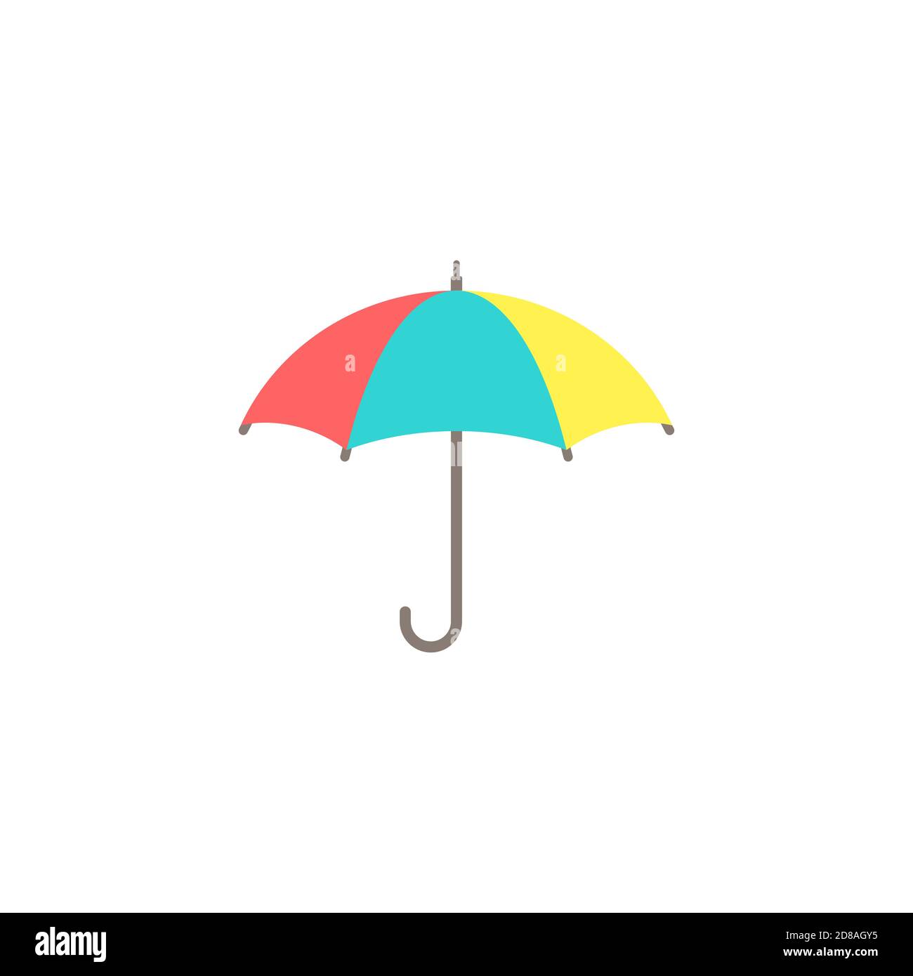 Open colorful funny umbrella. Flat icon isolated on white. Flat design.  Vector illustration. protection symbol. Rainy weather sign. Happiness,  luck. P Stock Vector Image & Art - Alamy