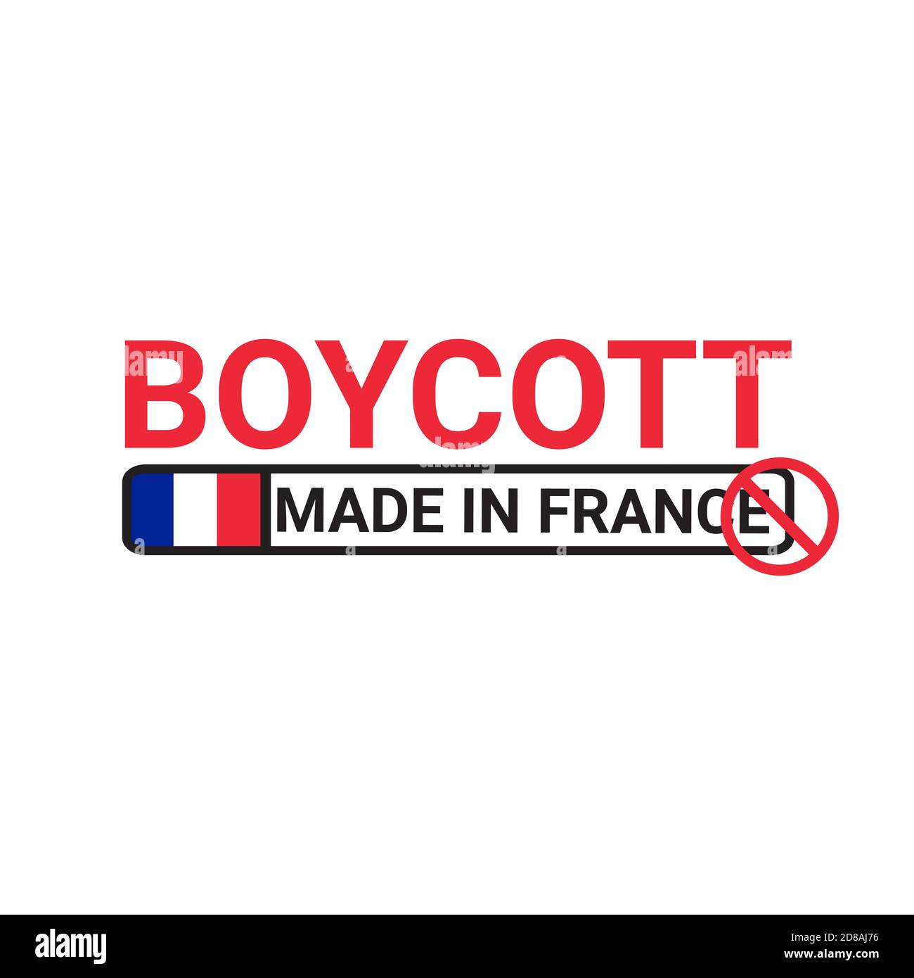Boycott made in France - vector concept Stock Vector