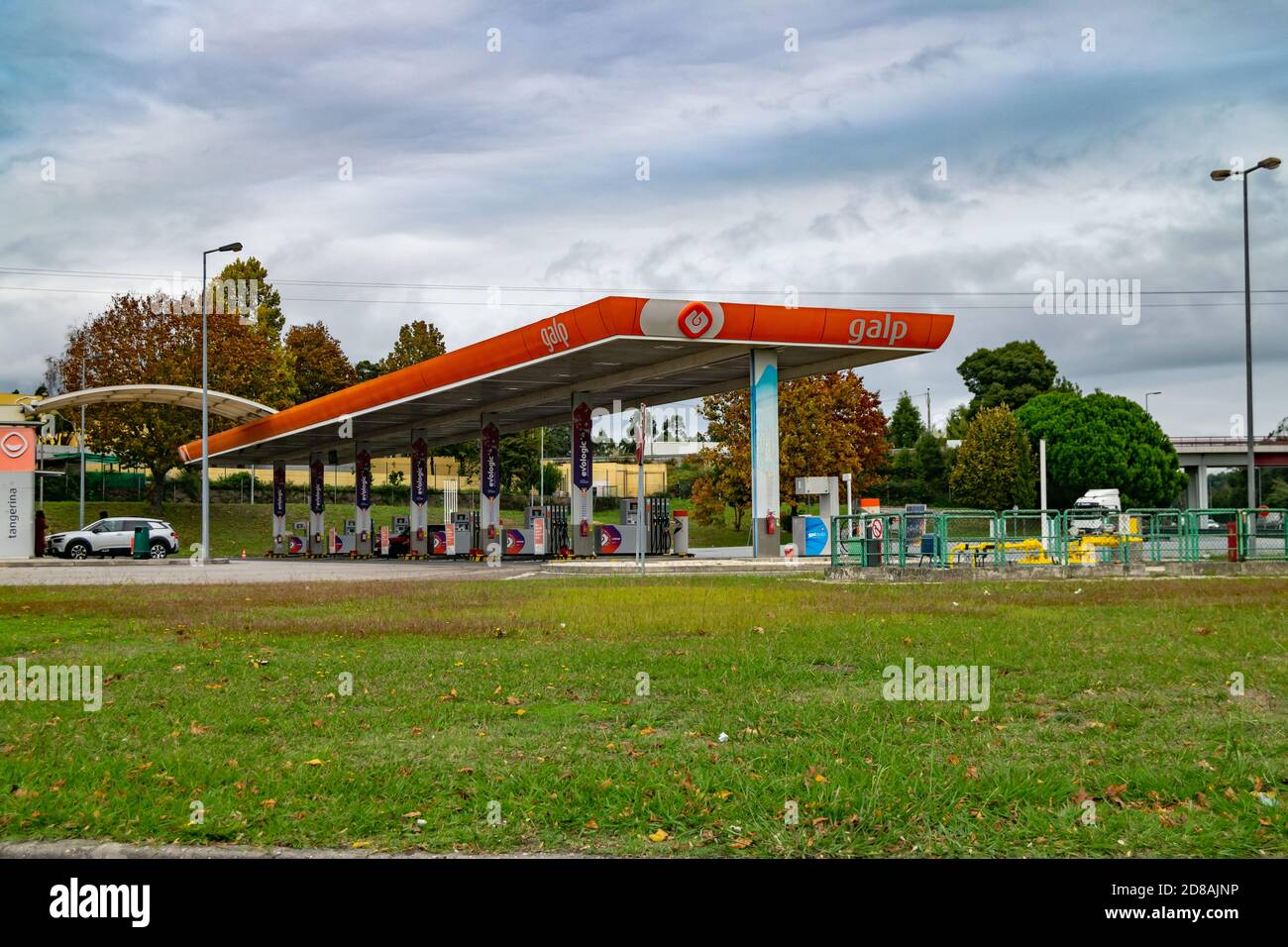 Portuguese gas station Galp branded orange color Stock Photo Alamy