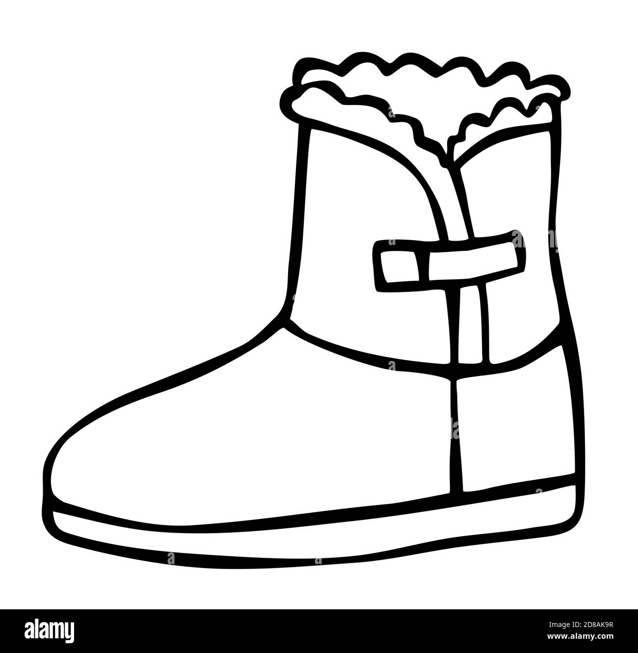Doodle fashion cowboy boot hand drawn in line art style Stock Vector ...