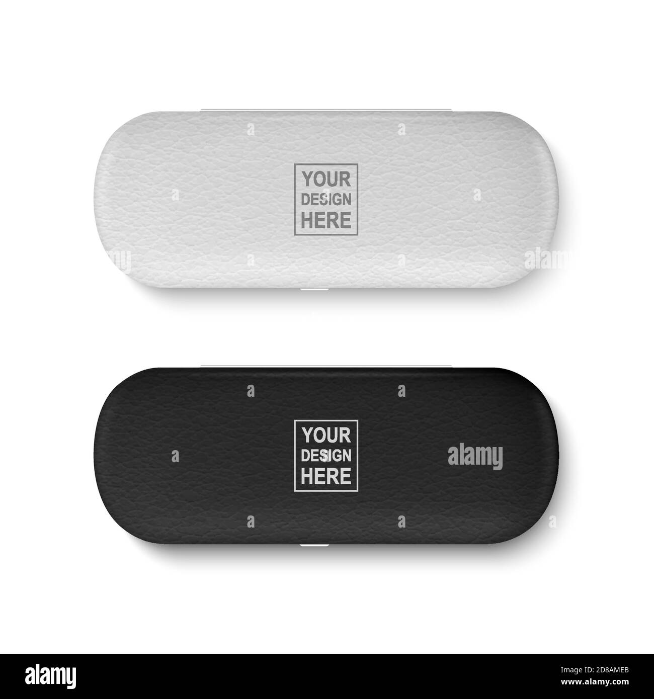 Vector 3d Realistic Textured Plastic White And Black Blank Case For Eye Glasses Set Closeup Isolated On White Background Design Template For Mockup Stock Vector Image Art Alamy