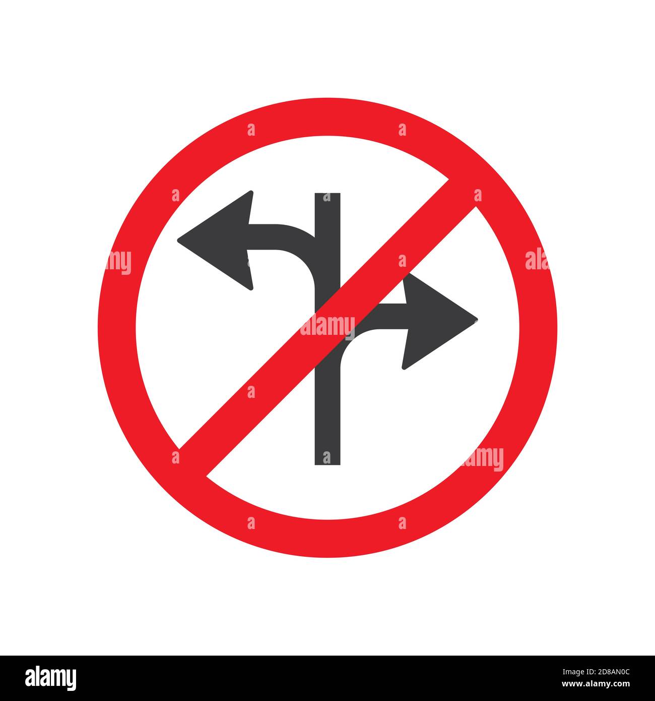 Turn right or turn left glyph icon road sign vector illustration in white background. Turn right or turn left icon sign Stock Vector
