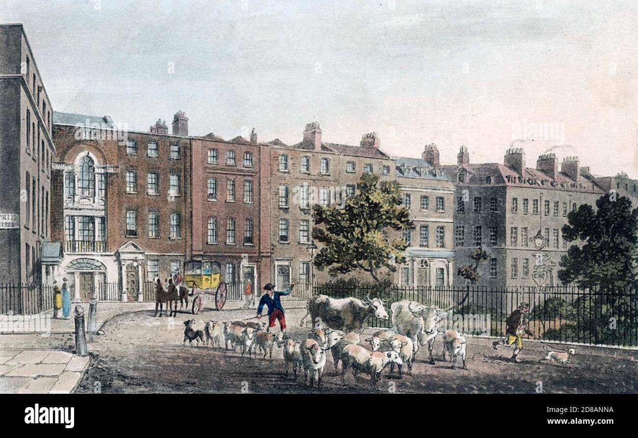 SOHO SQUARE, London, in 1812 Stock Photo